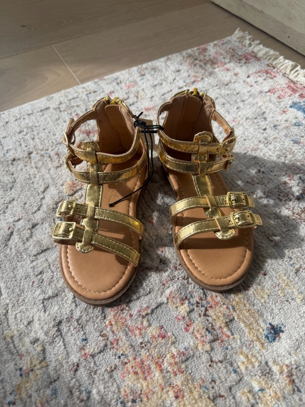 Toddler Nicole Miller Gold Strappy Sandals - size 8